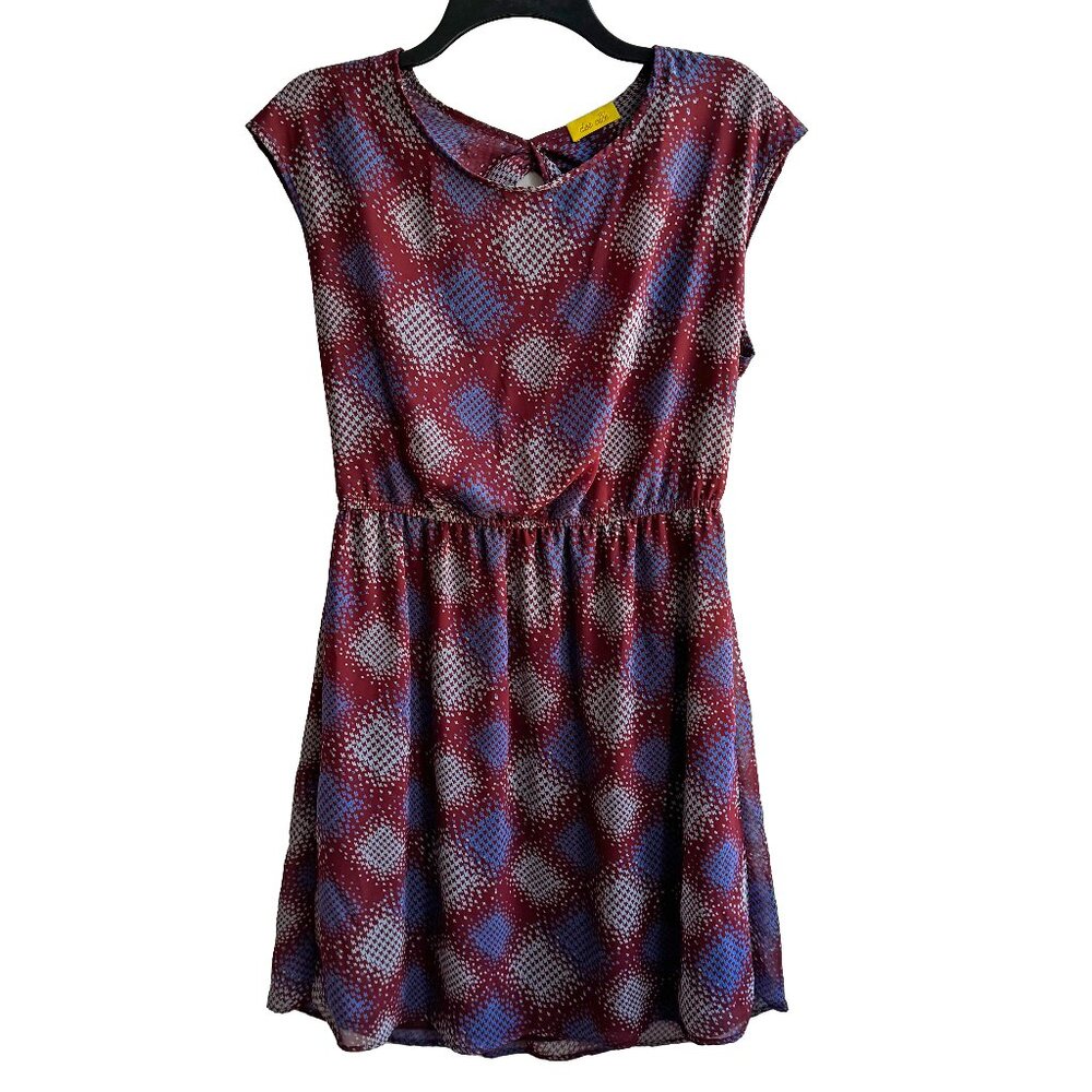 Nordstrom Dee Elle dress size Large, geometric print, lined, sleeveless